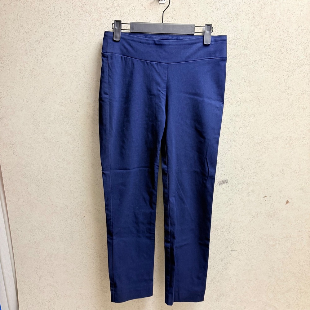 J. McLaughlin Sz 2 Womens Navy Blue Stretch Pull On Casual Dressy Ankle Pants‎